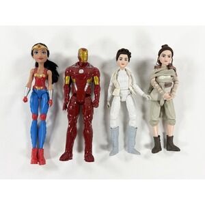 Marvel DC Star Wars Figure Lot Iron Man Wonder Woman Princess Leia Rey Hoth Gear